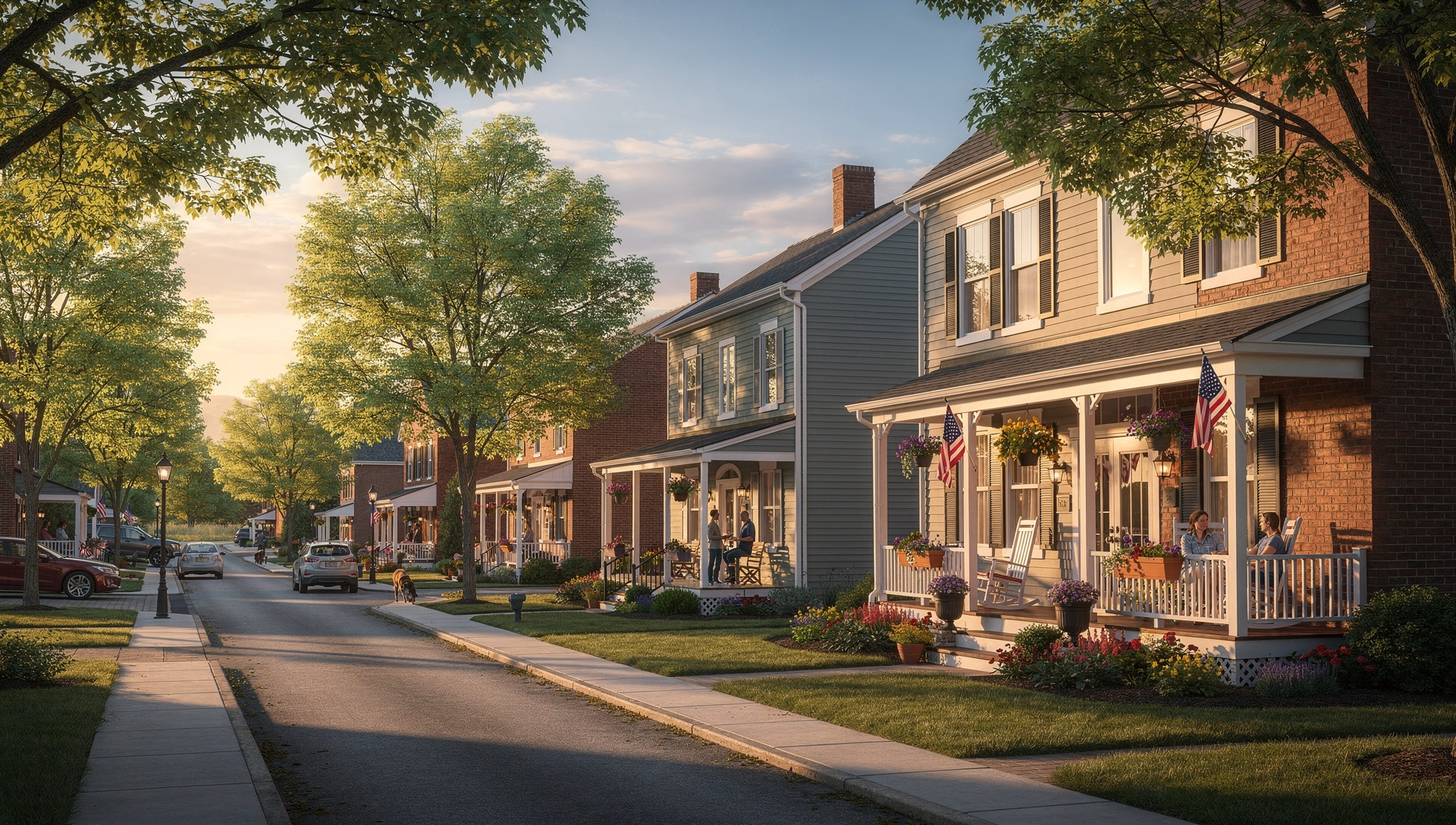 Residential street in Red Lion Pennsylvania
