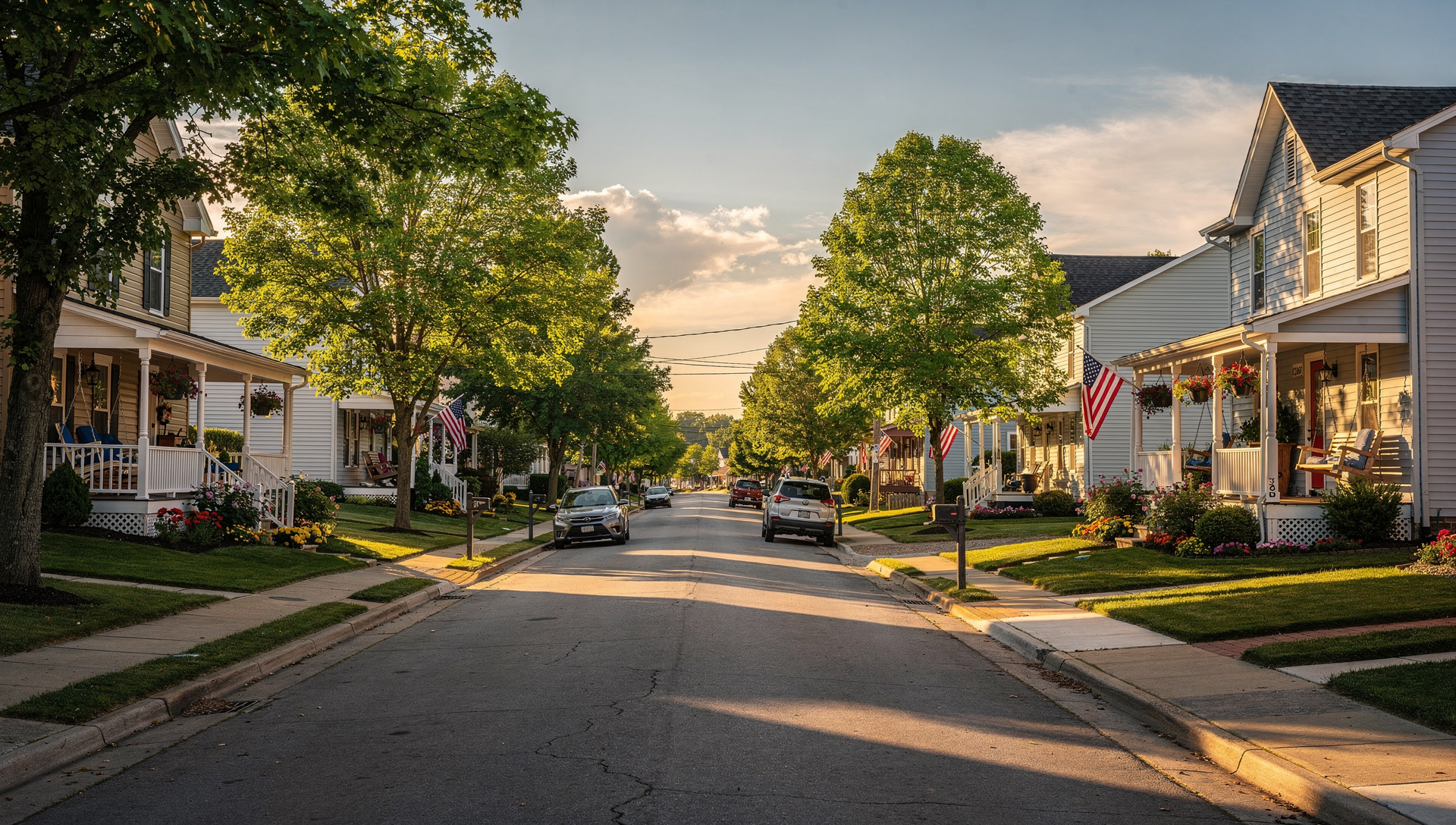 Residential street in Red Lion Pennsylvania